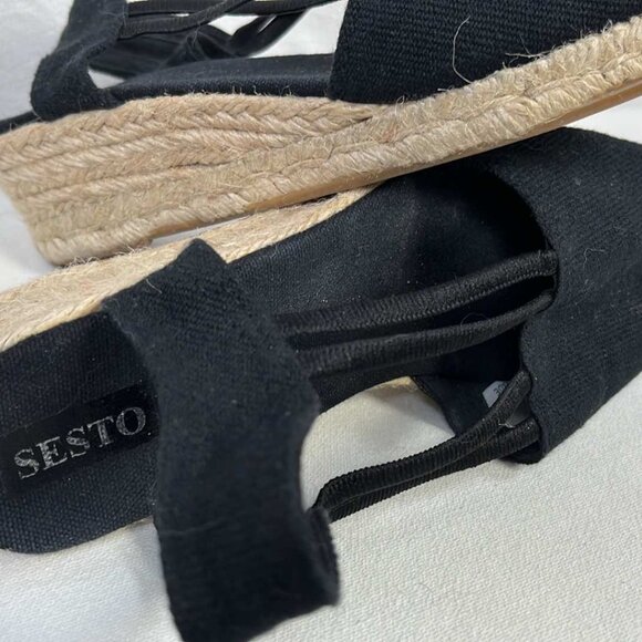 Sesto Meucci Black Espadrilles SZ 10 Spring Easter Mothers Day Graduation Weddin - Picture 11 of 11